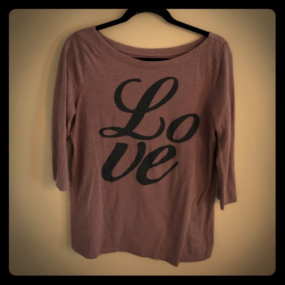 Loft. 3/4 sleeve boatneck tee. Size L
